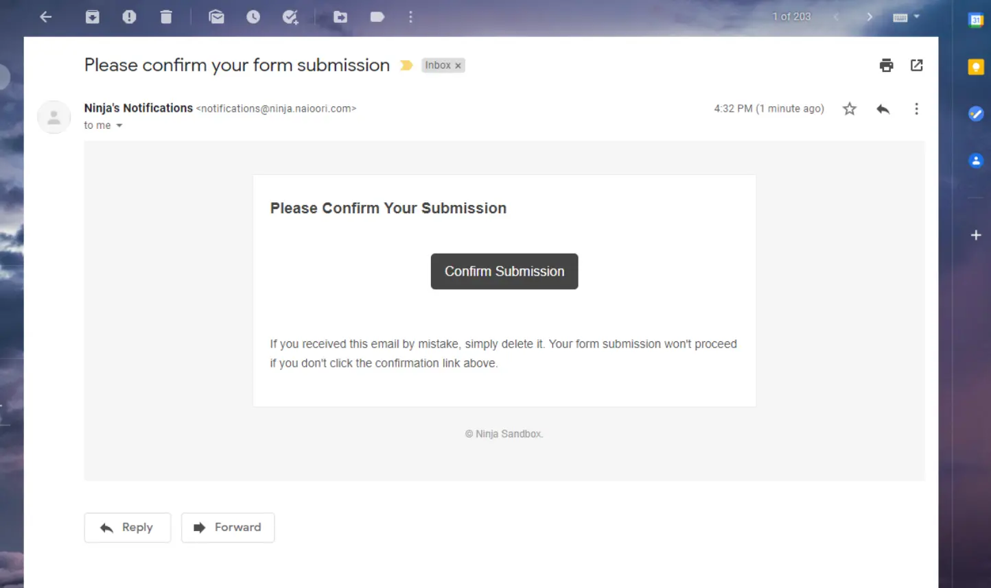 email confirmation 01 46620