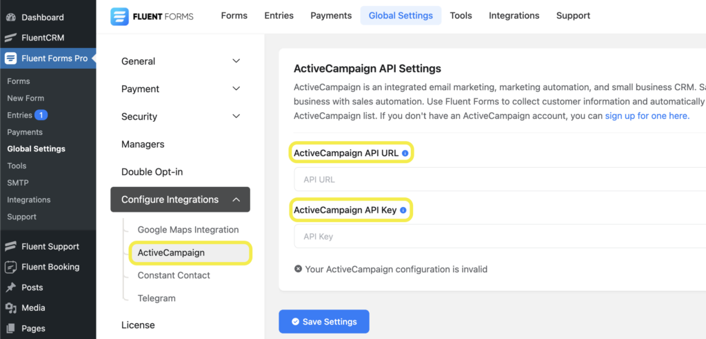 Configure ActiveCampaign integration