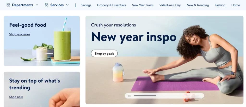 Walmart new year landing page.