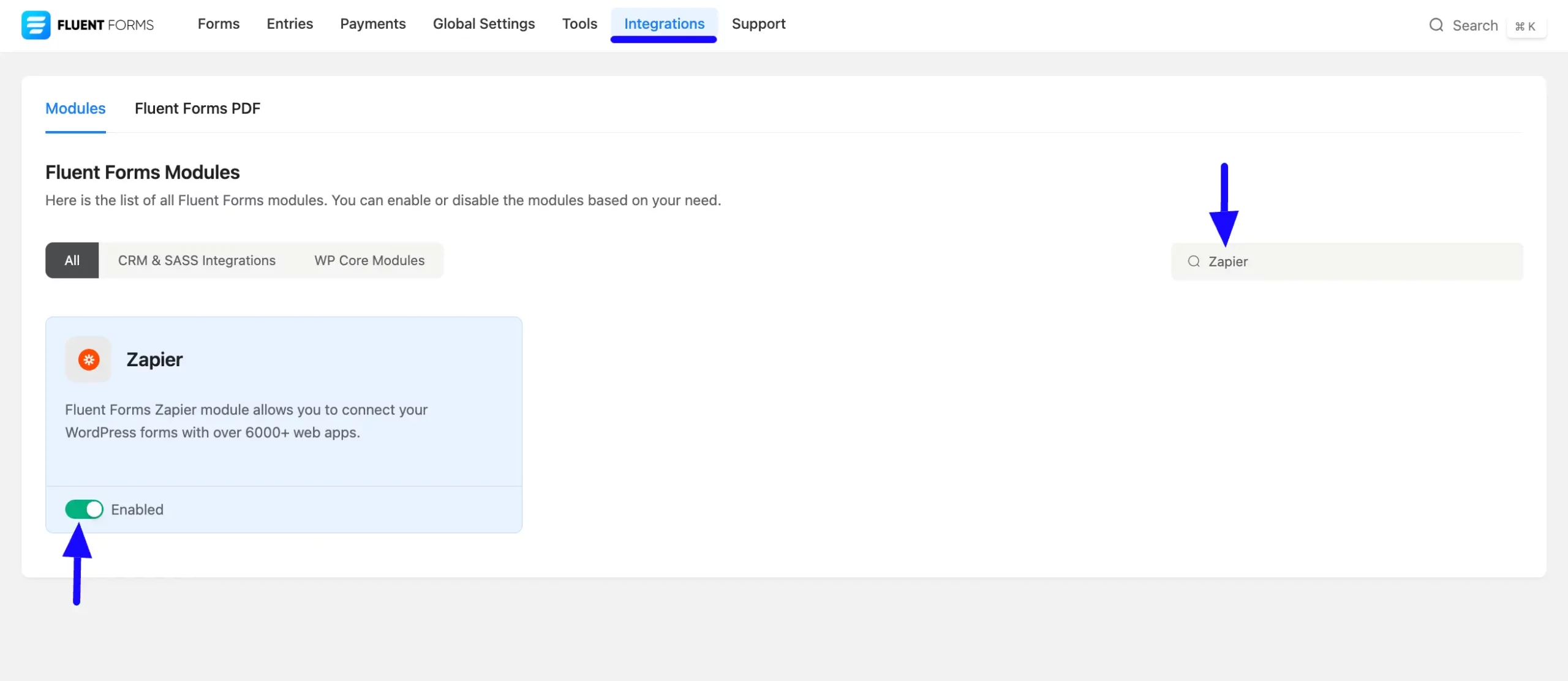 1. enabled Zapier module scaled 48175