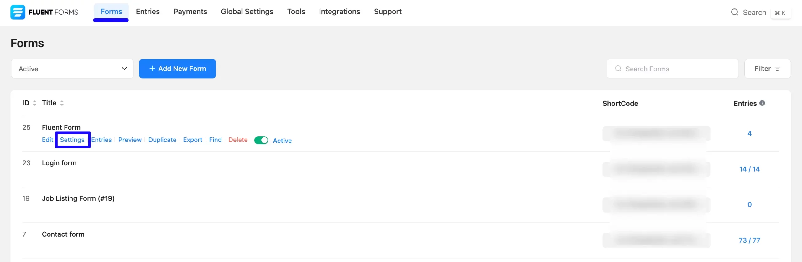 1. open desired form settings scaled 50028
