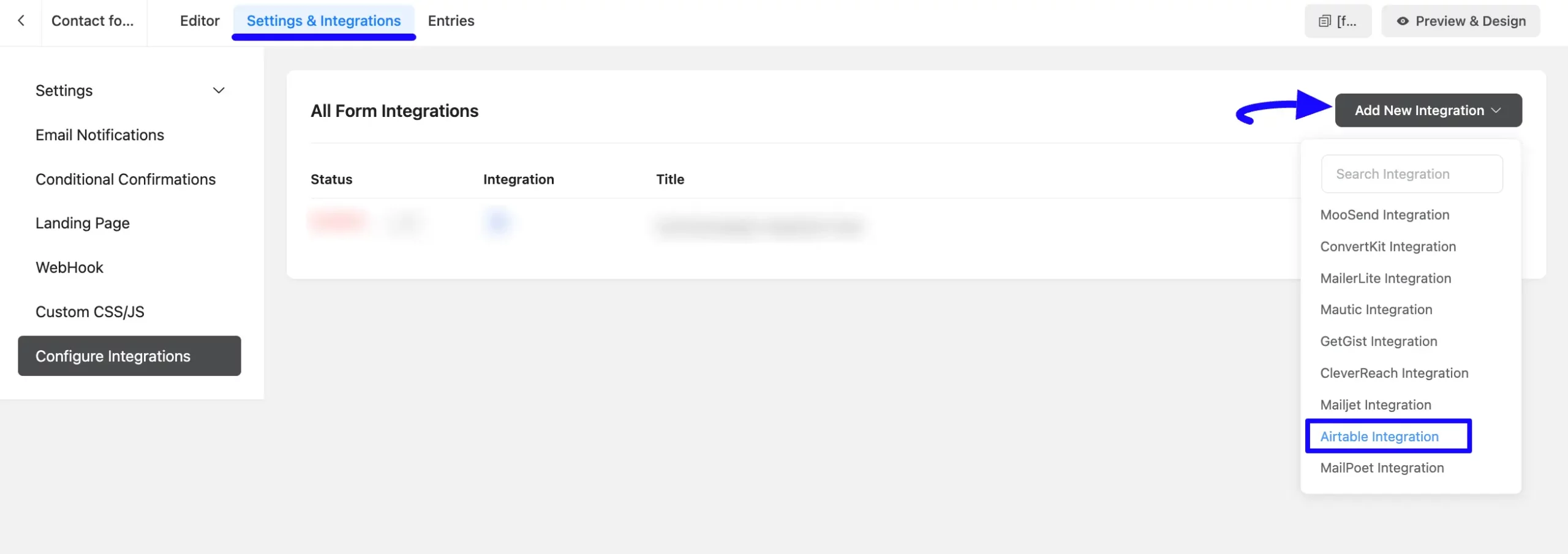 10. Add New Integration button scaled 48177