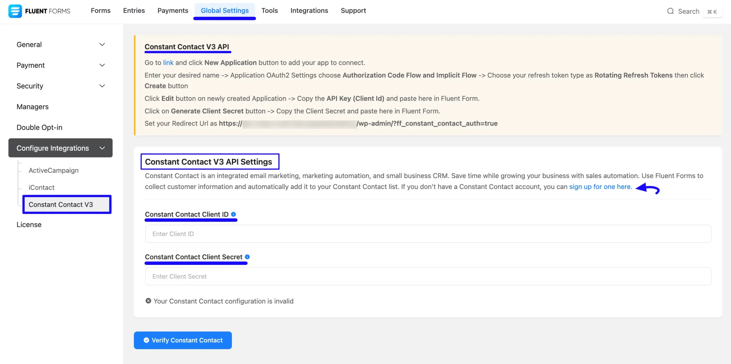 2. Constant Contact V3 API Settings page scaled 48844