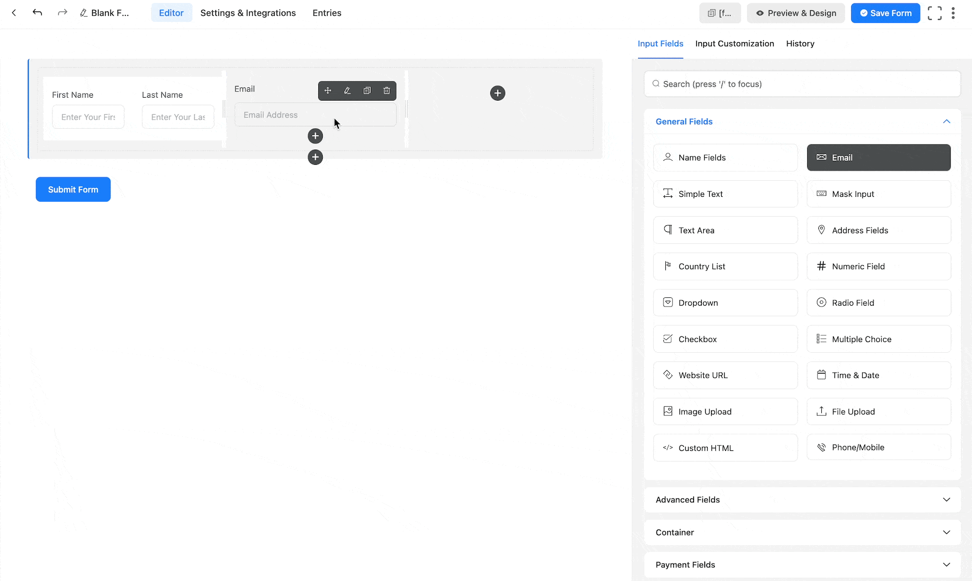 4. Entering input fields in columns copy 45070