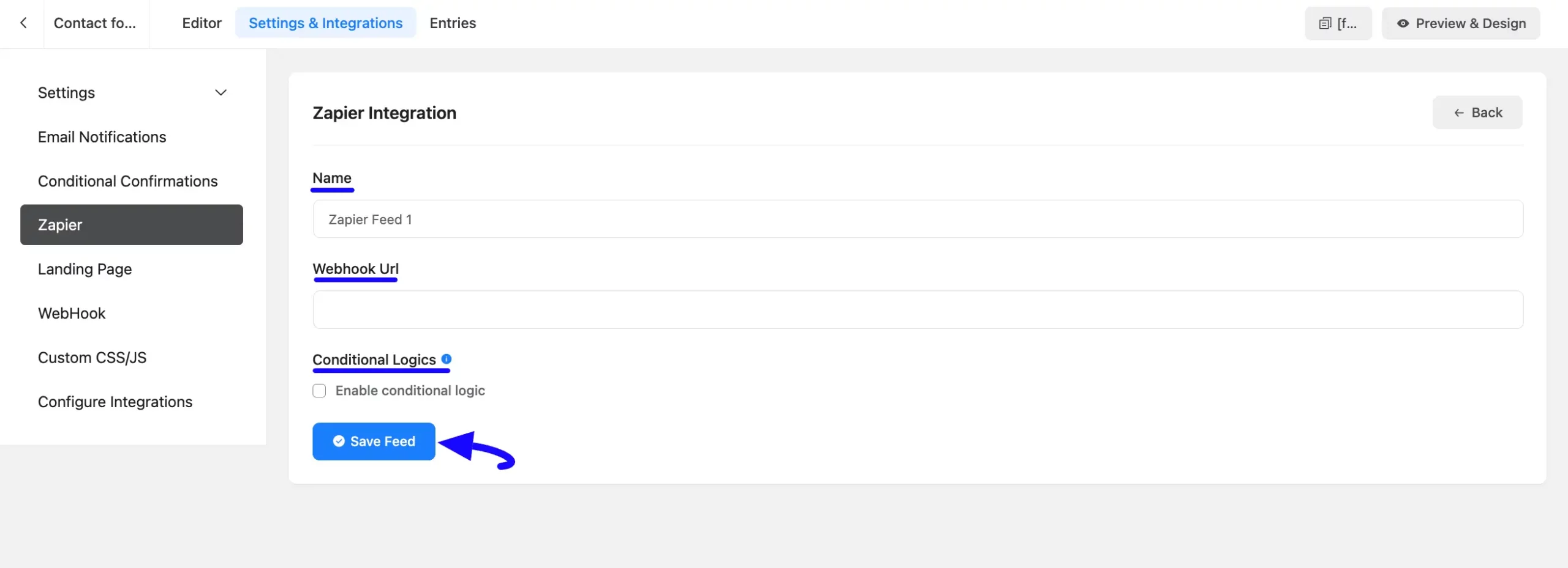 4. Zapier Integration feed page scaled 48175