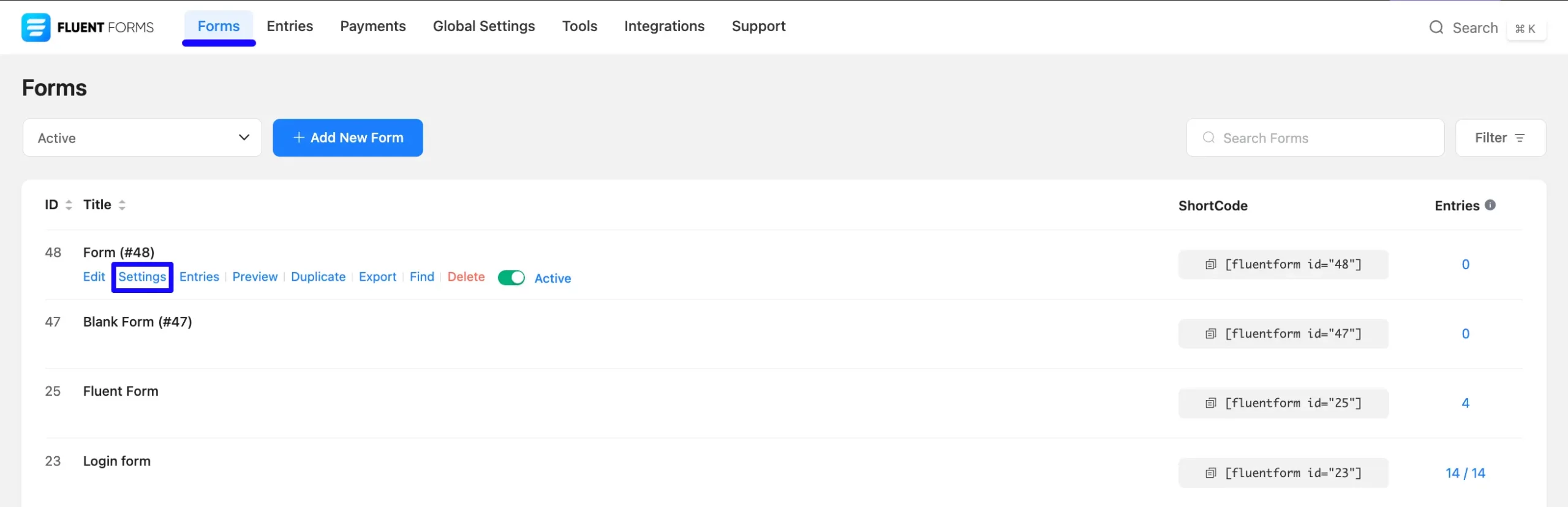 4. open desired forms Settings scaled 50039