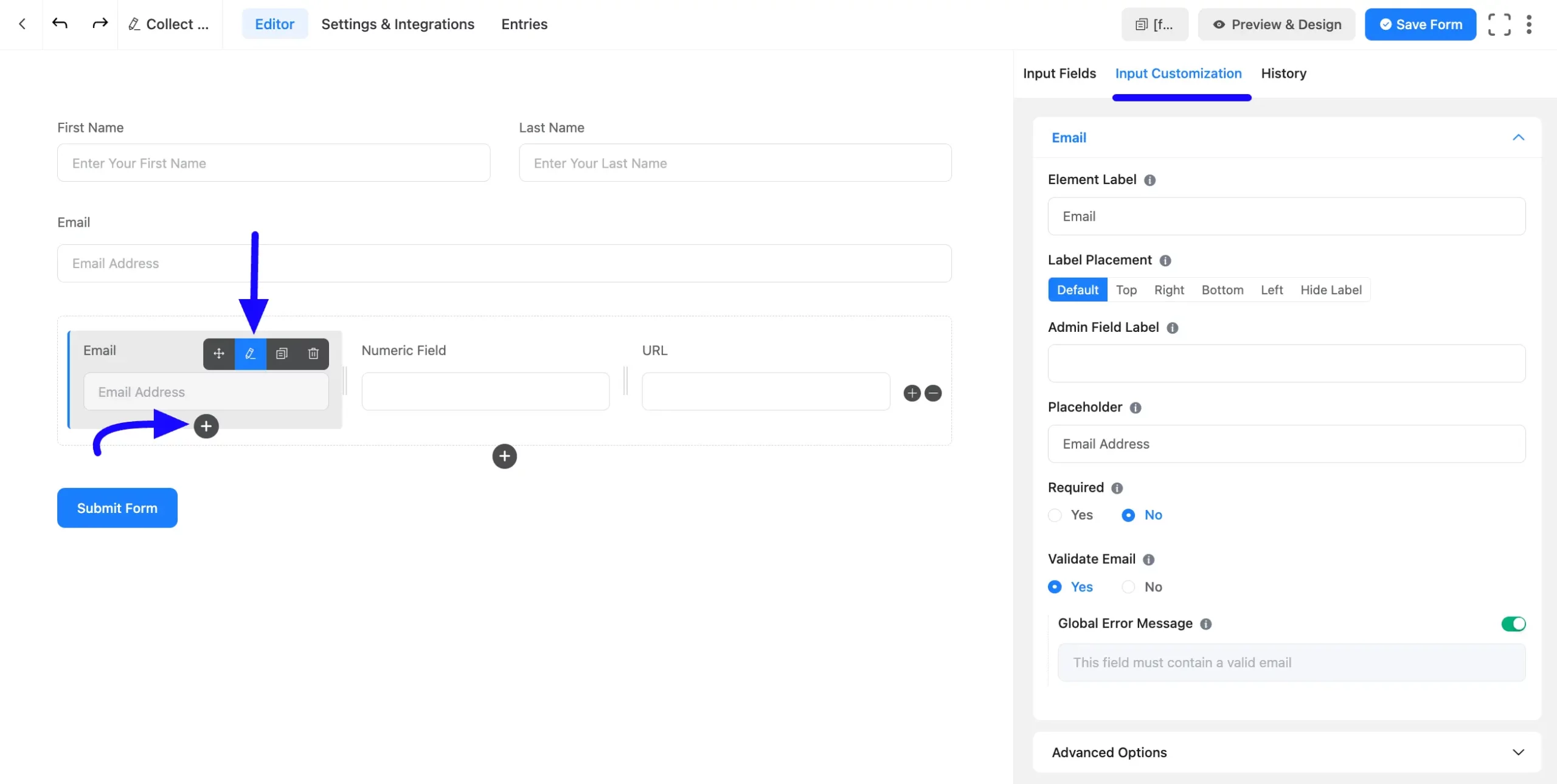 6. Add desired fields under repeat container field scaled 48805