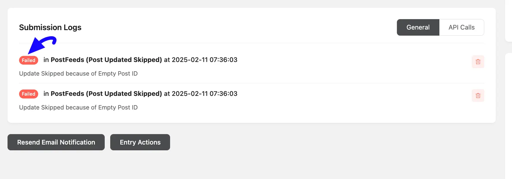 6. Failed message 50028