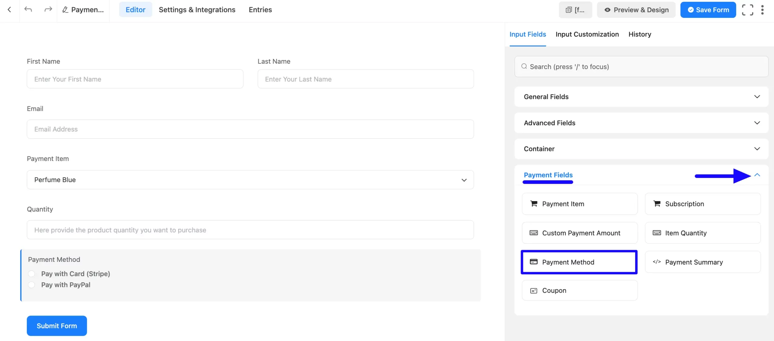 6. Payment Method fields scaled 48587