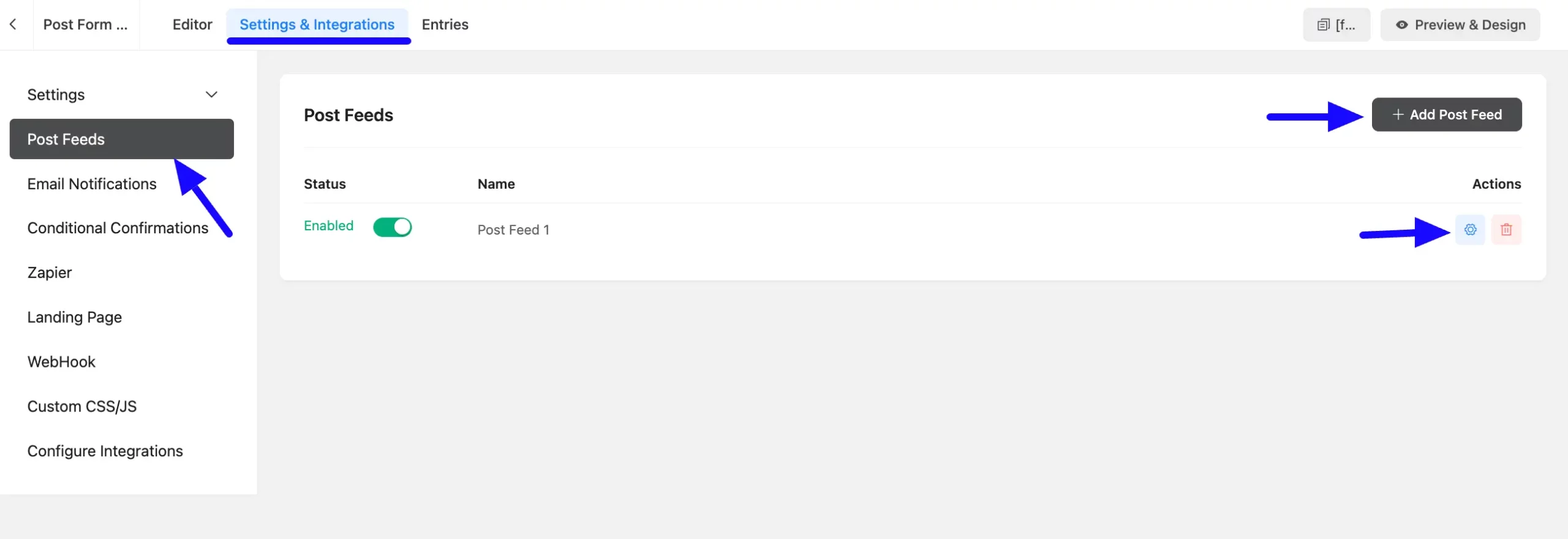 9. Settings Integrations Post Feed options scaled 49658