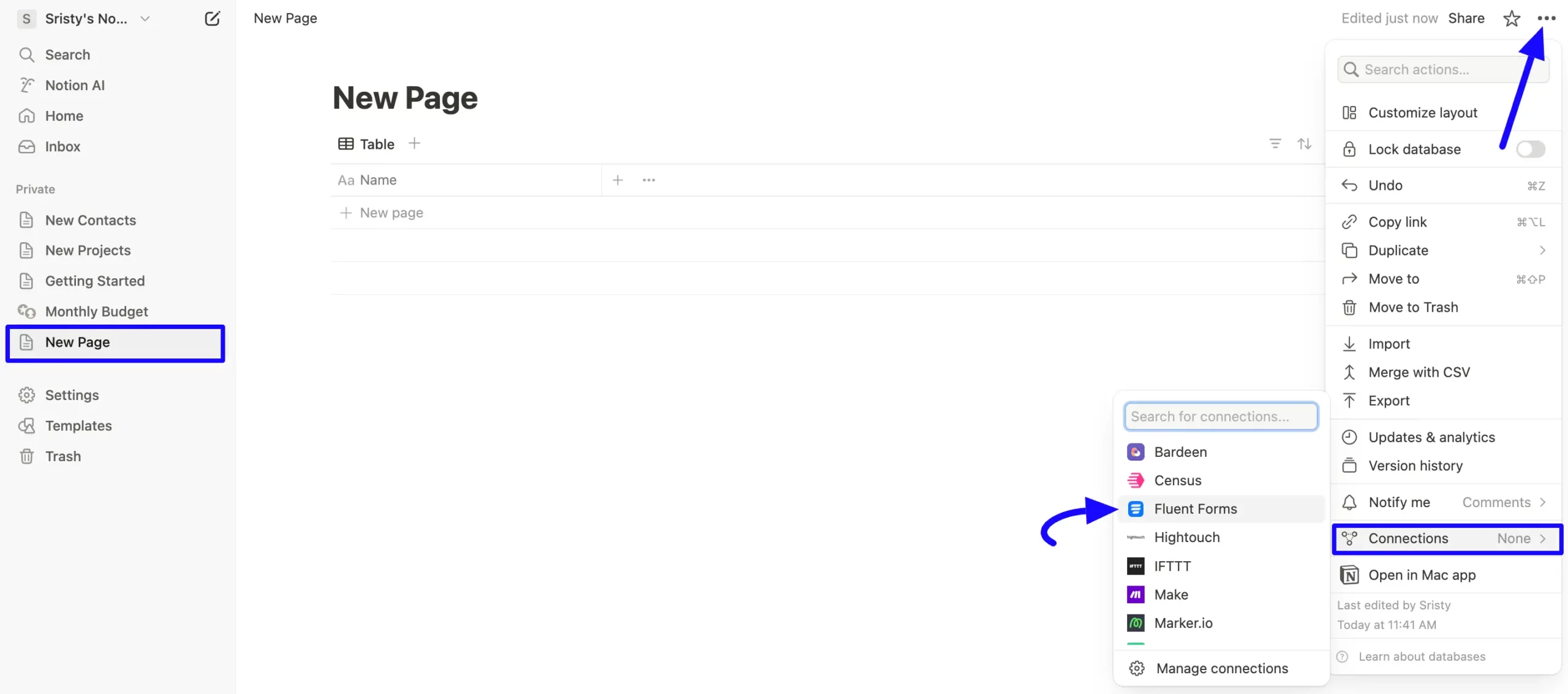 15. Connect New Notion Page with Fluent Forms scaled 50300