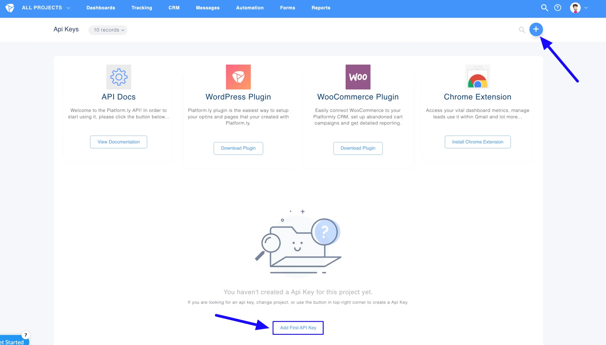 4. Add frst API Key or Plus icon scaled 50555
