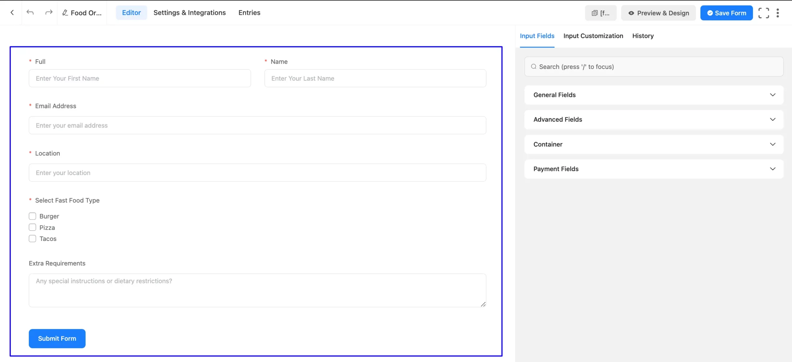 5. Newly created Form Editor scaled 50554