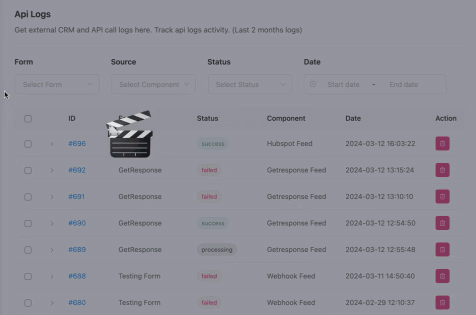 6. Forms source status date Drift video 50737