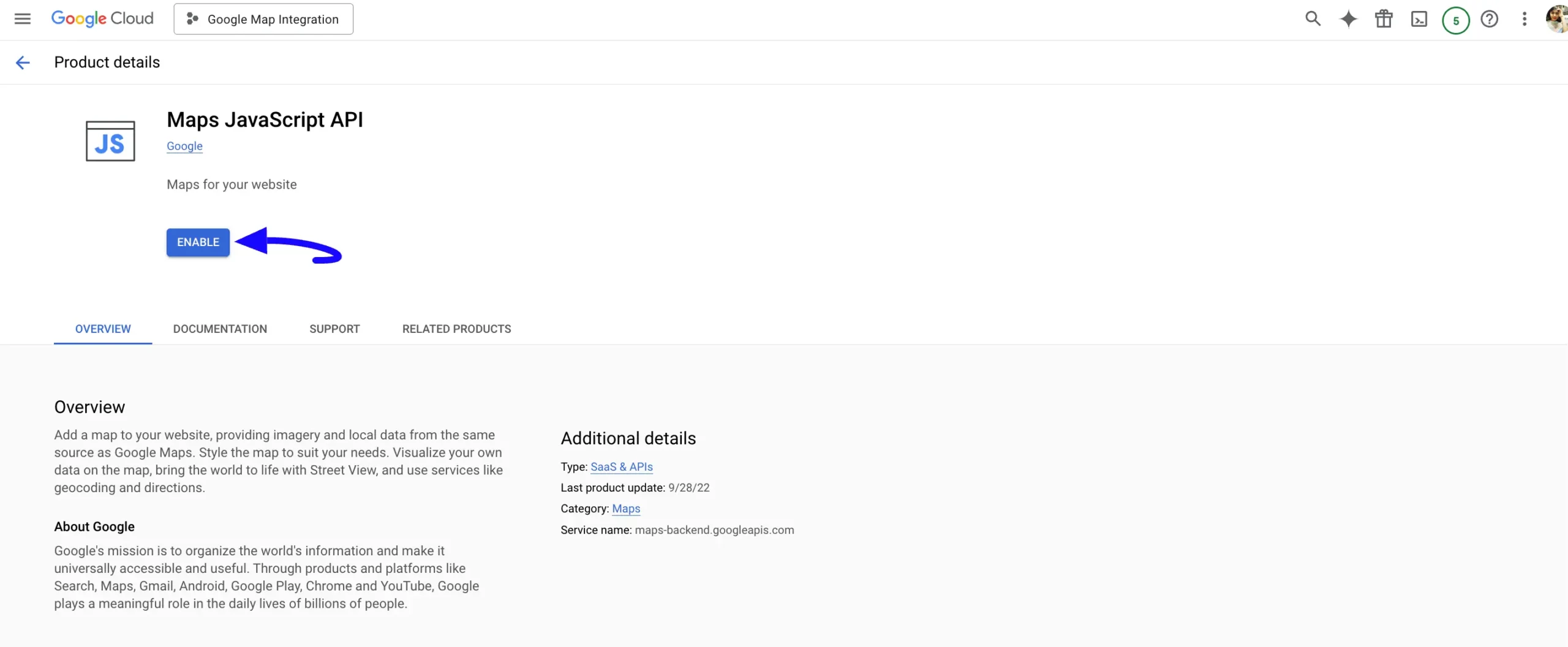 7. Enable Maps Javascript API scaled 50317