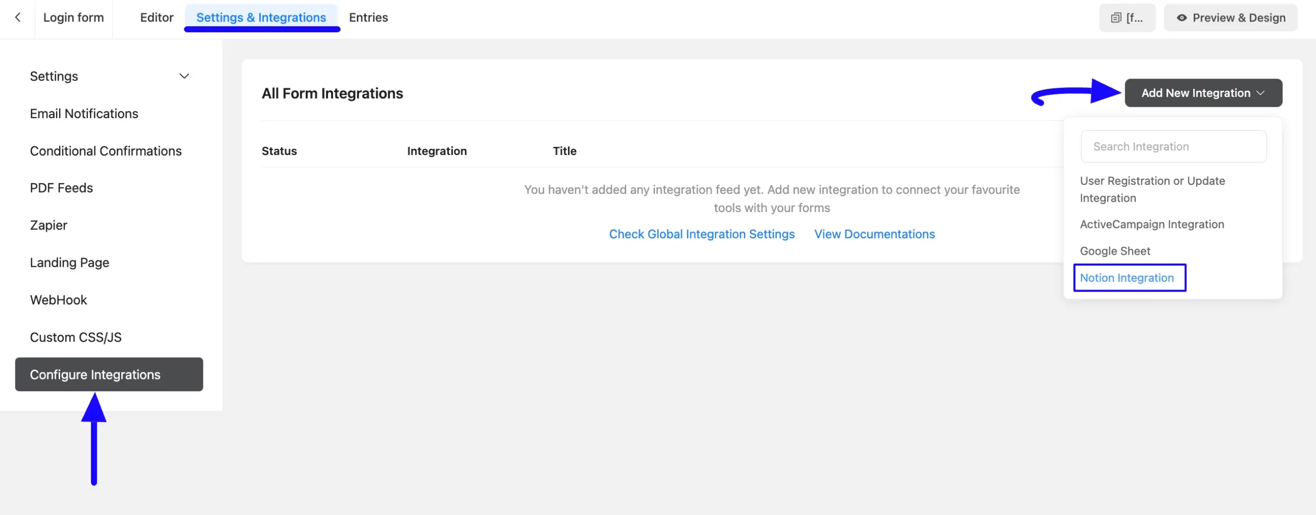 9. Add new integration dropdown scaled 50300