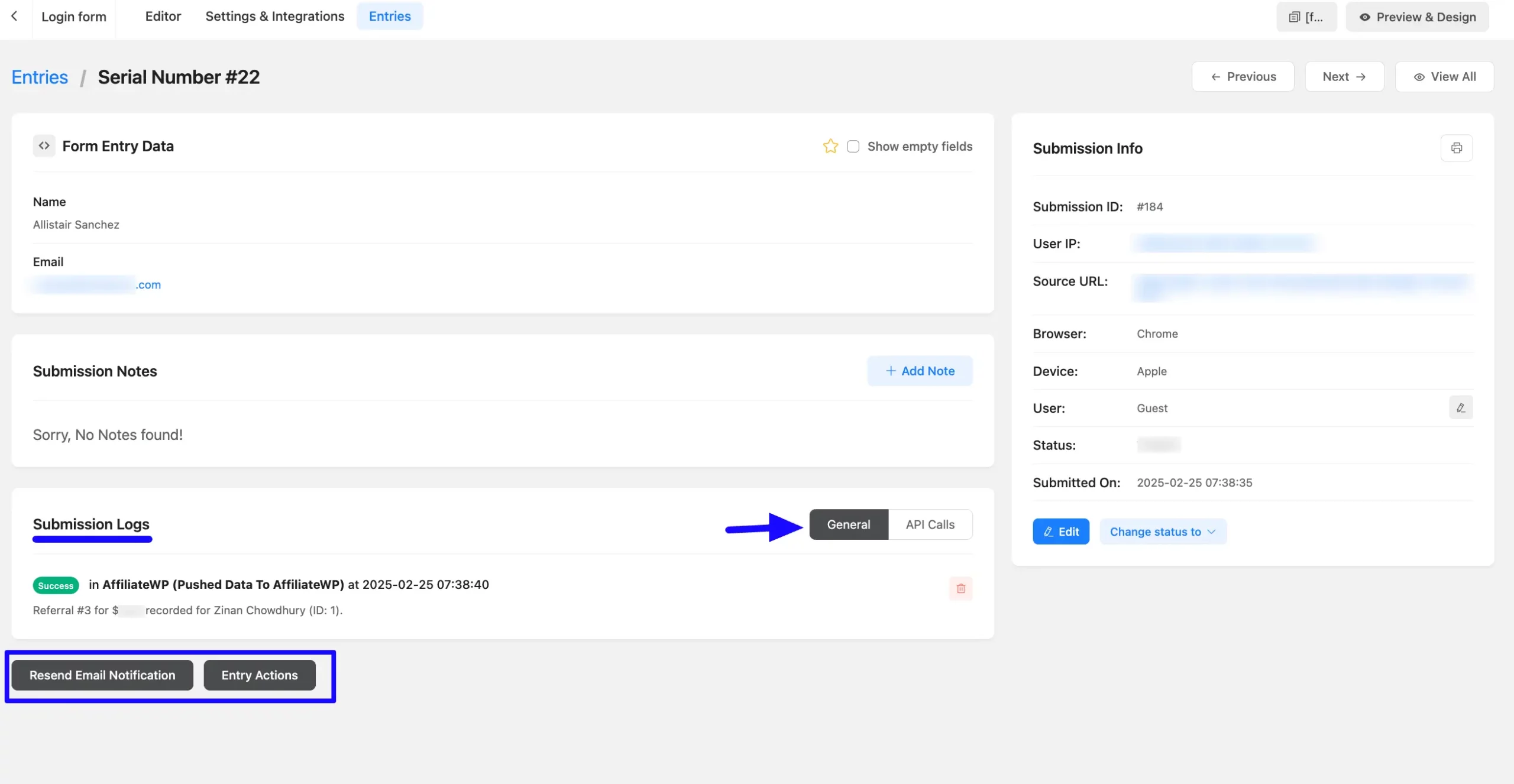 9. Detailed entry info of a log scaled 50736