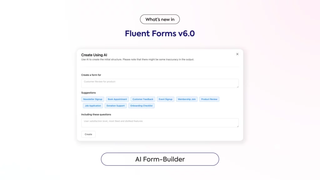 Fluent Forms AI Forms Builder