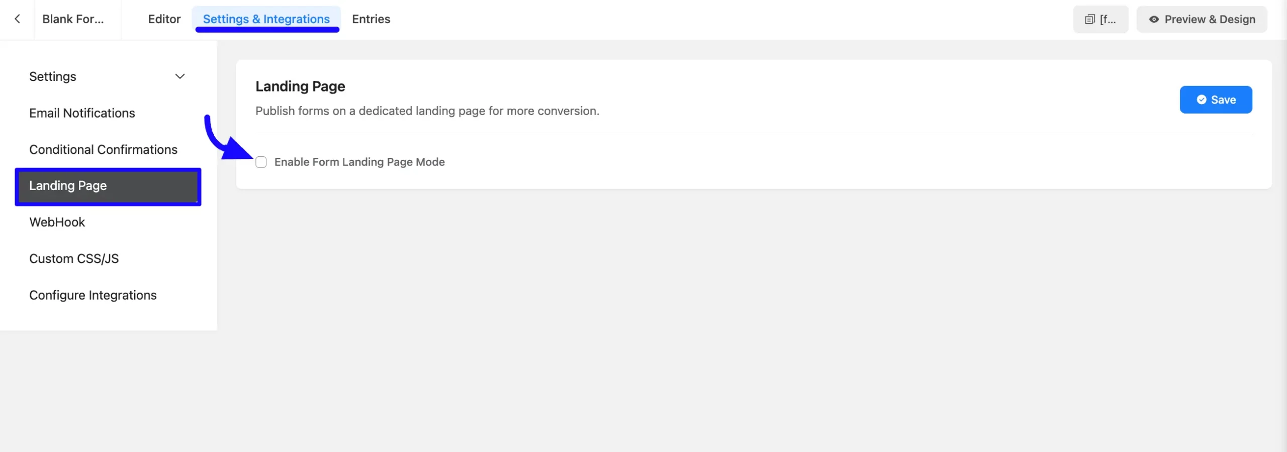 enable form landing page mode 03 scaled 45011