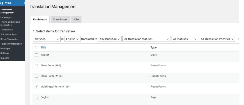 Translation Management- WPML