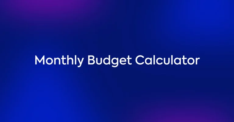Monthly Budget Calculator ft