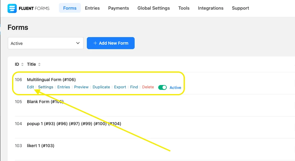 Edit form settings- WPML translations