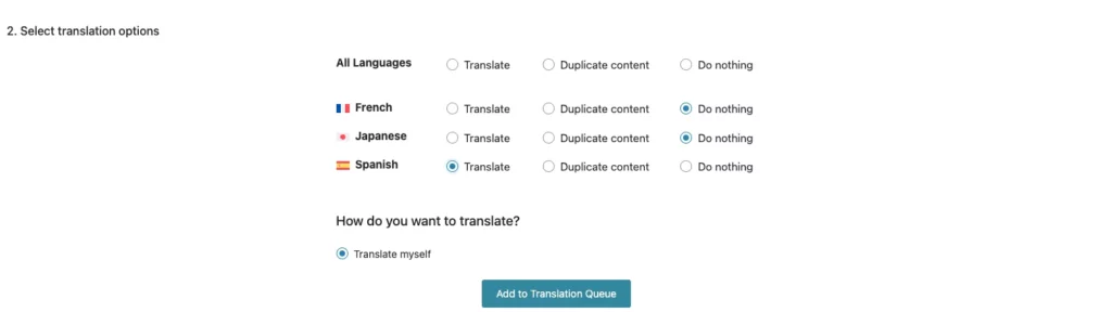 Select language- WPML translator