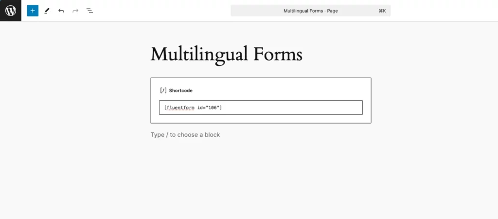 Free multilingual forms