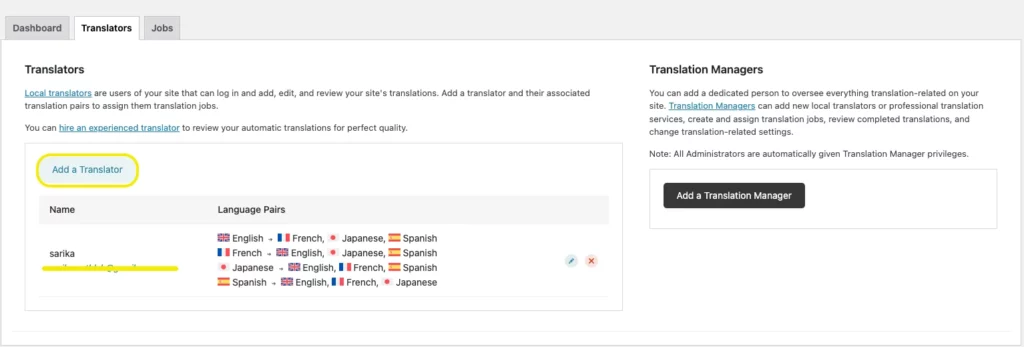 WPML translator assign