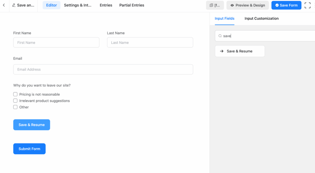How to save progress and submit a form later.