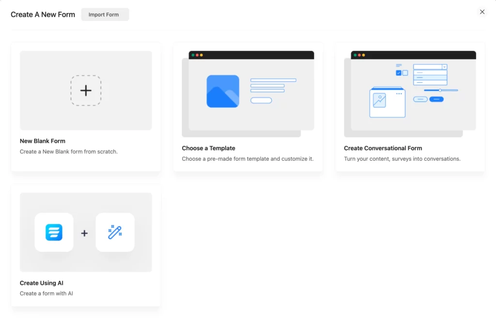 Create a new form Fluent Forms