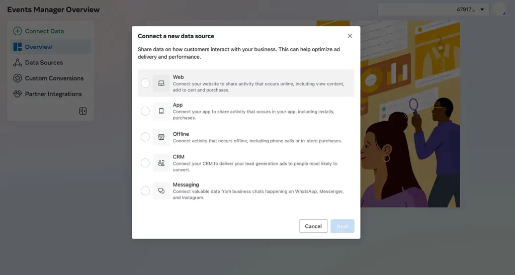 Selecting the platform for connecting data sources
