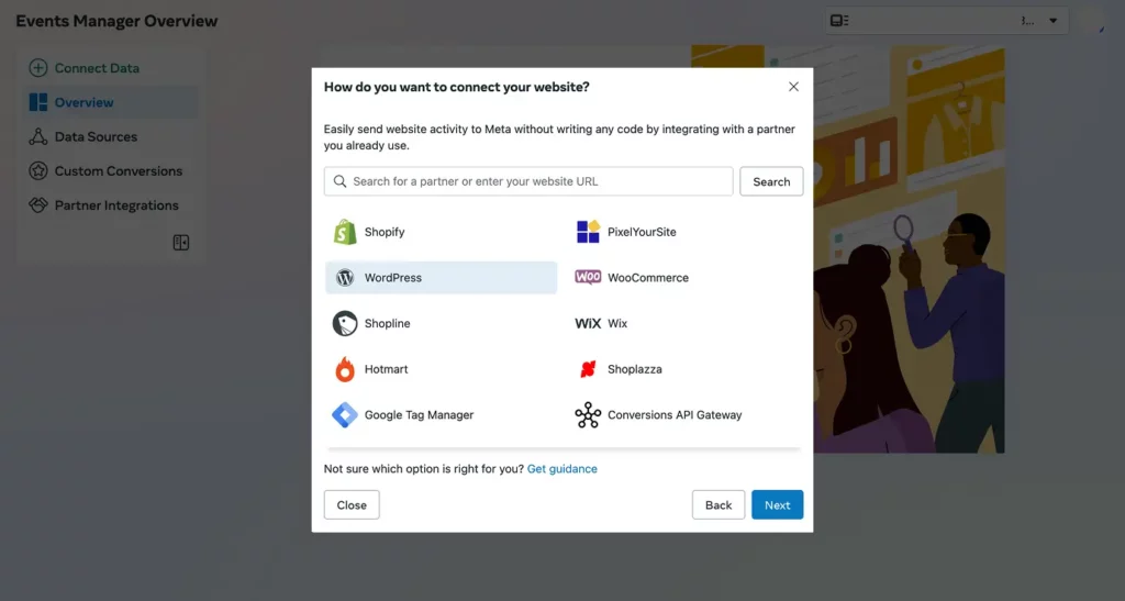 Selecting the partner integration