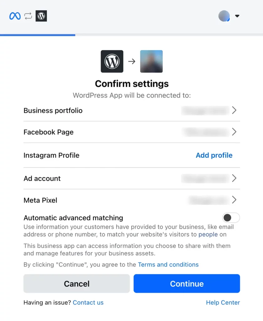 Steps to confirm the connection between WordPress and Pixel