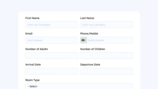 Hotel reservation form demo