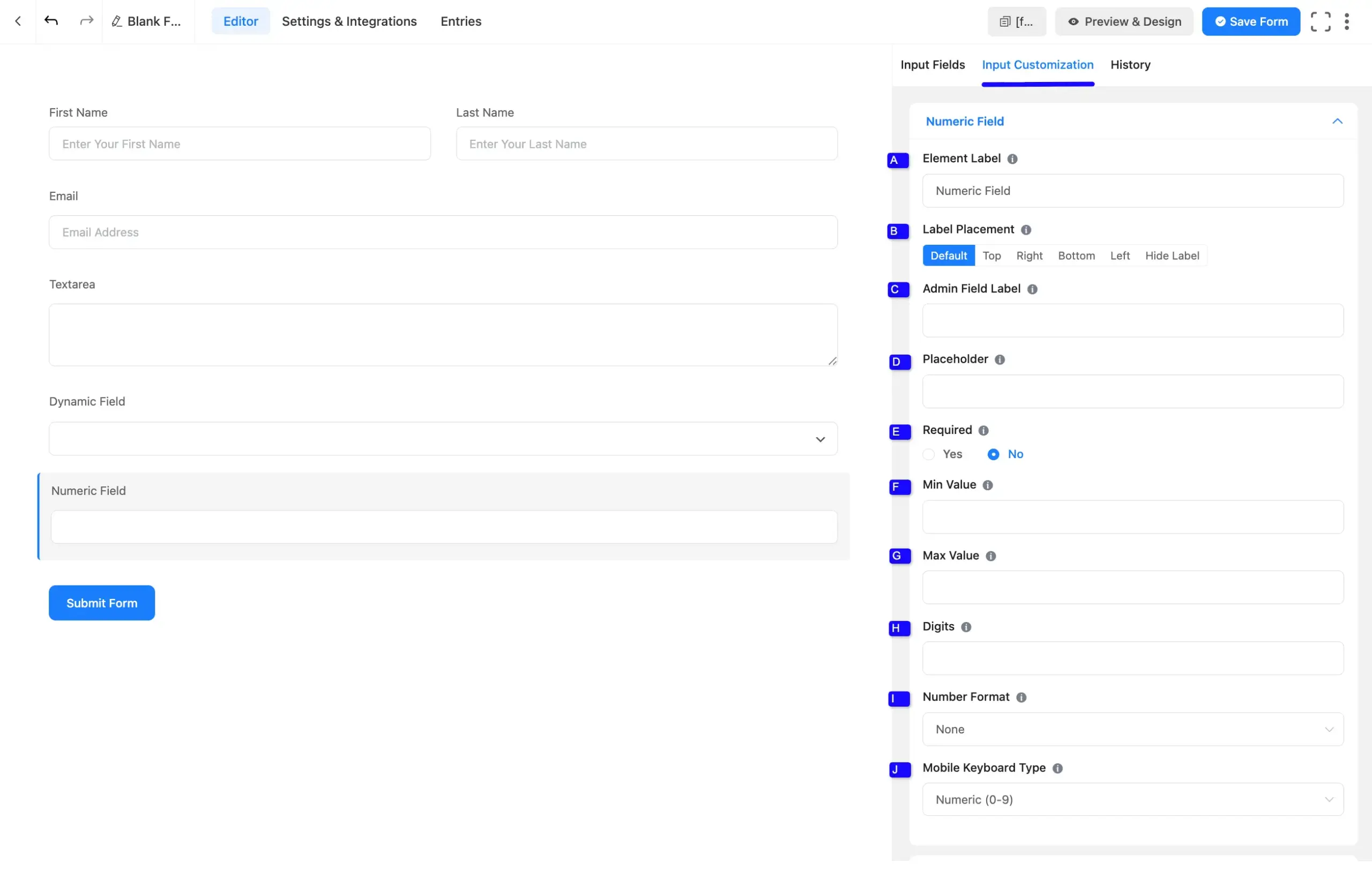 numeric field option scaled 49041