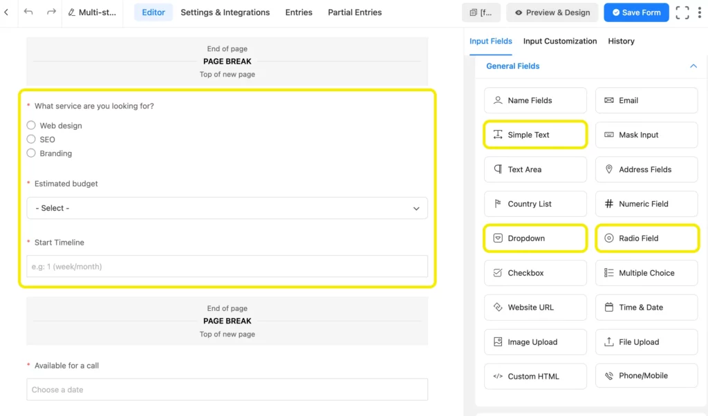 2nd step- Multistep forms created with Fluent Forms