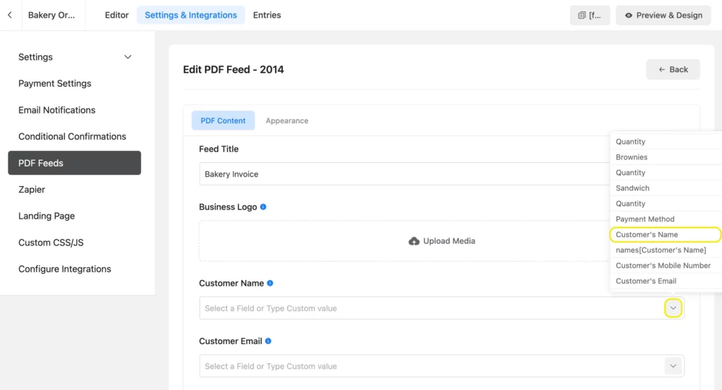 Edit Feed template and add shortcodes