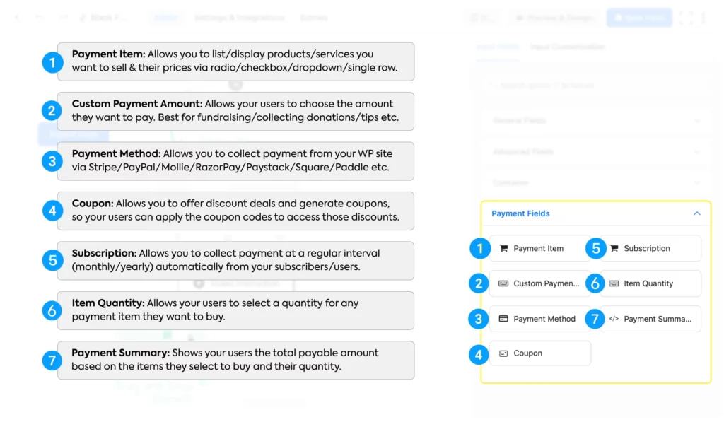 Fluent Forms payment fields