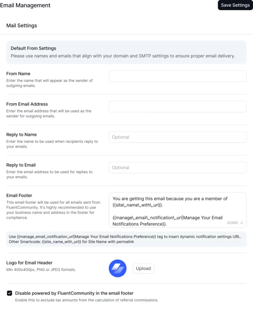 FluentAffiliate Custom email notifications