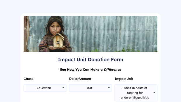 Impact unit donation form preview