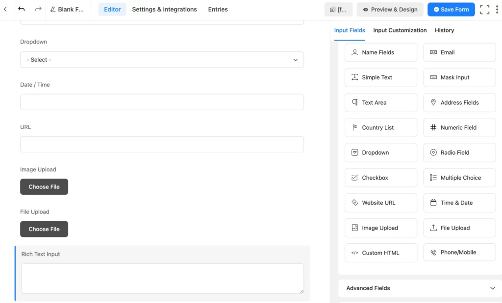 Create job application forms for your WordPress website and add relevant input fields such as Linkedin profile URL, CV, Image upload, and cover letter.