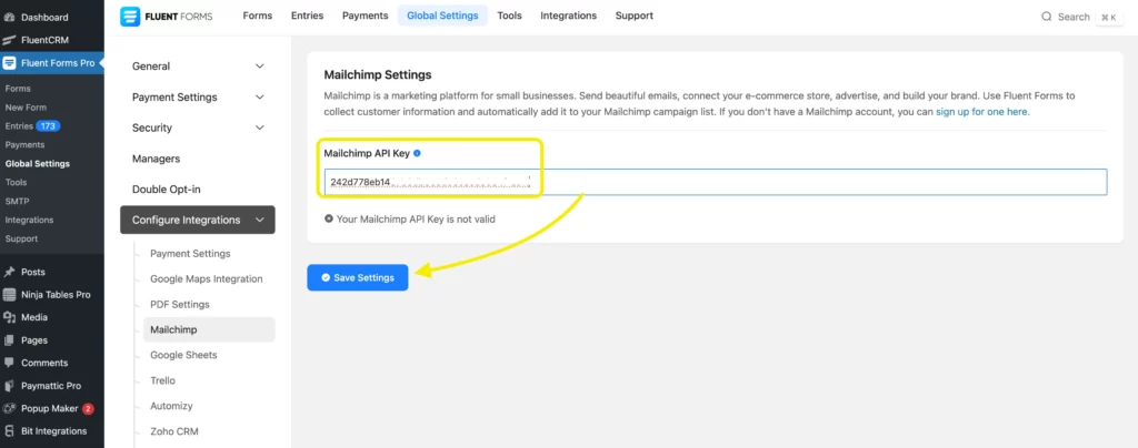 Mailchimp API key