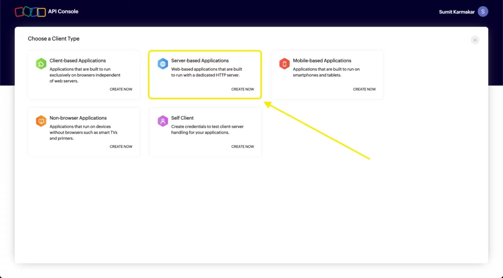 Server Based Application- Zoho CRM