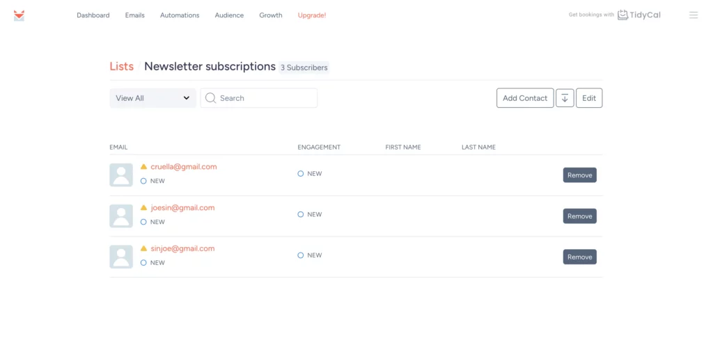 SendFox email list