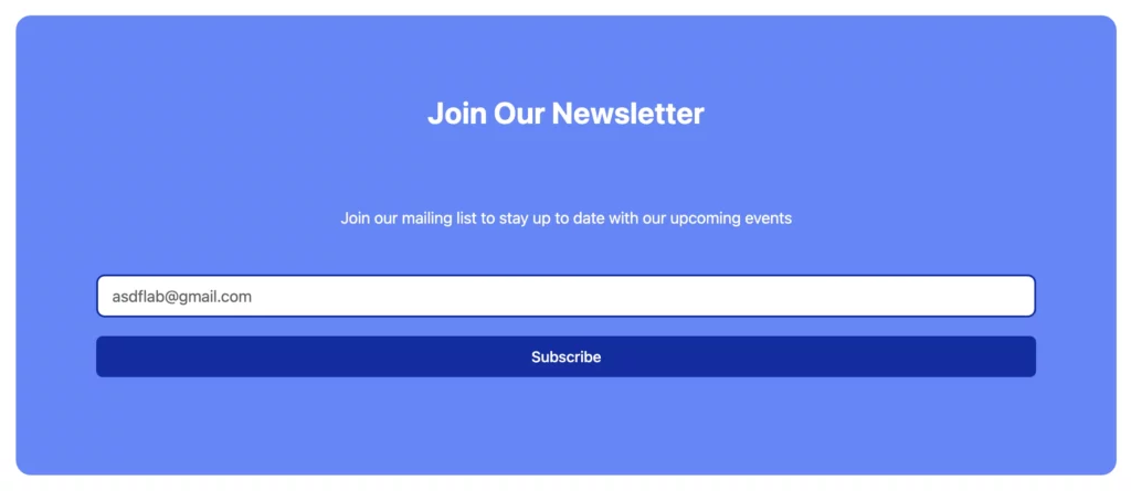 WordPress form- Newsletter form