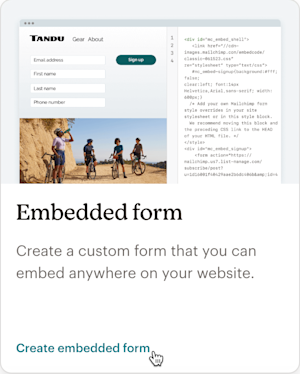 Mailchimp embedded signup form