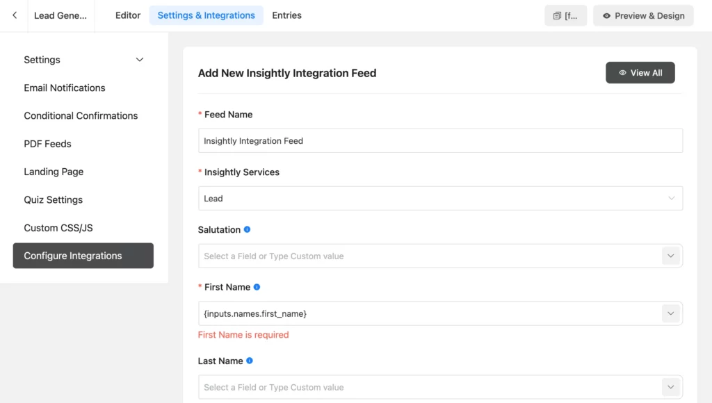 Input Field Mapping- Fluent Forms WordPress form builder