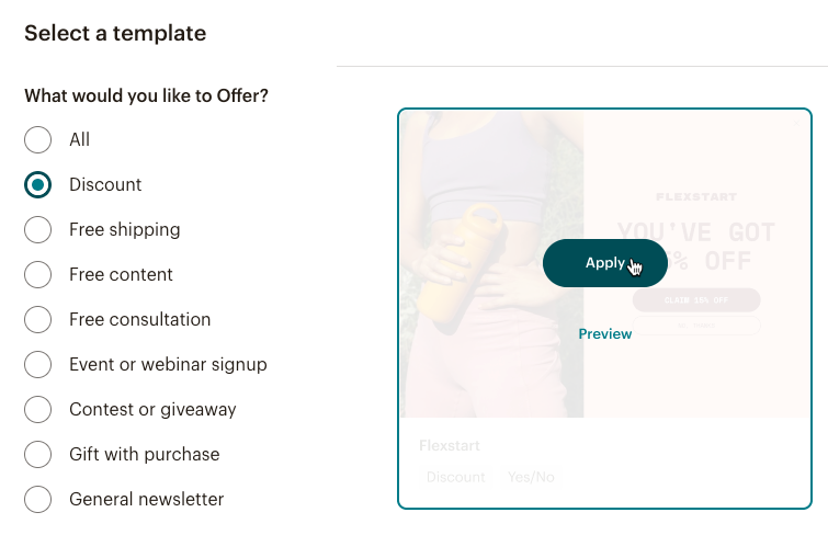 Mailchimp popup forms