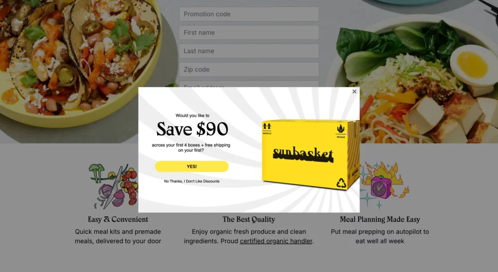 landing page secondary form